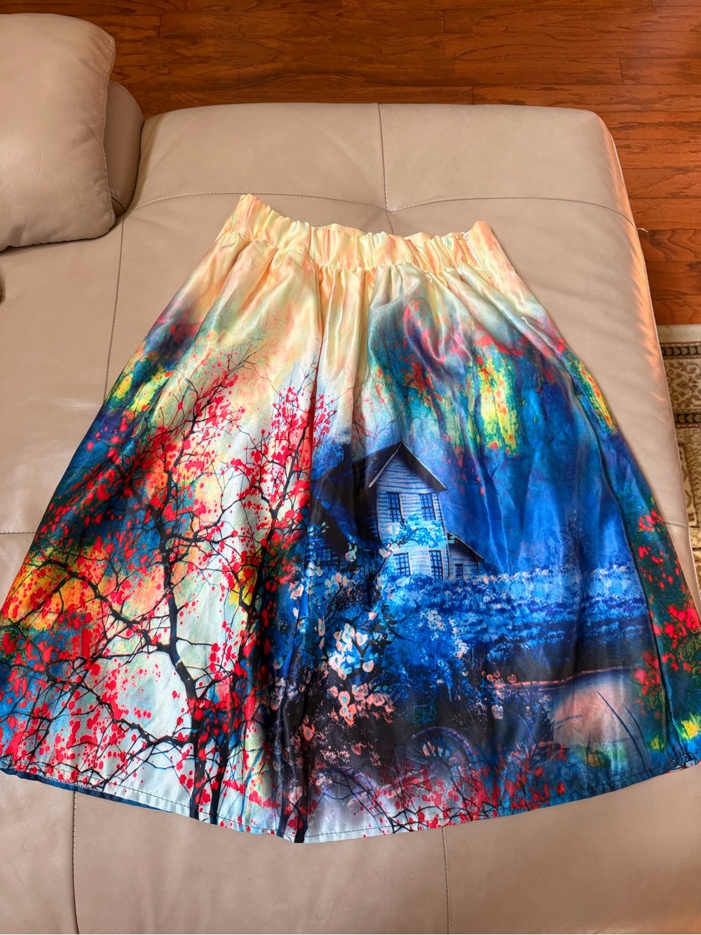 Choies Multicolor Scenic Print A-Line Artsy Skirt